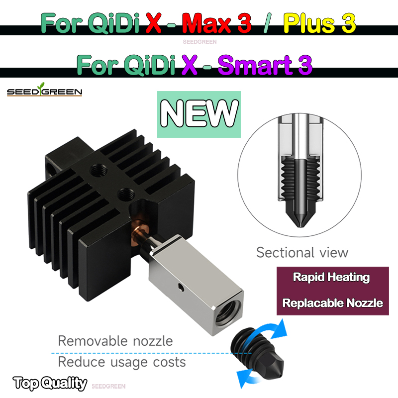 Hotend For Qidi X plus 3 / X m - đánh giá và giá Nozzle 0.4Mm Hardened