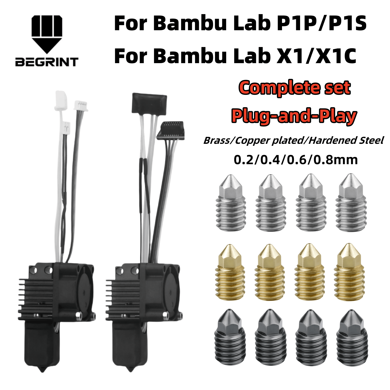 For Bambu Lab X1C P1P P1S Comp - đánh giá và giá Nozzle 0.4Mm Hardened