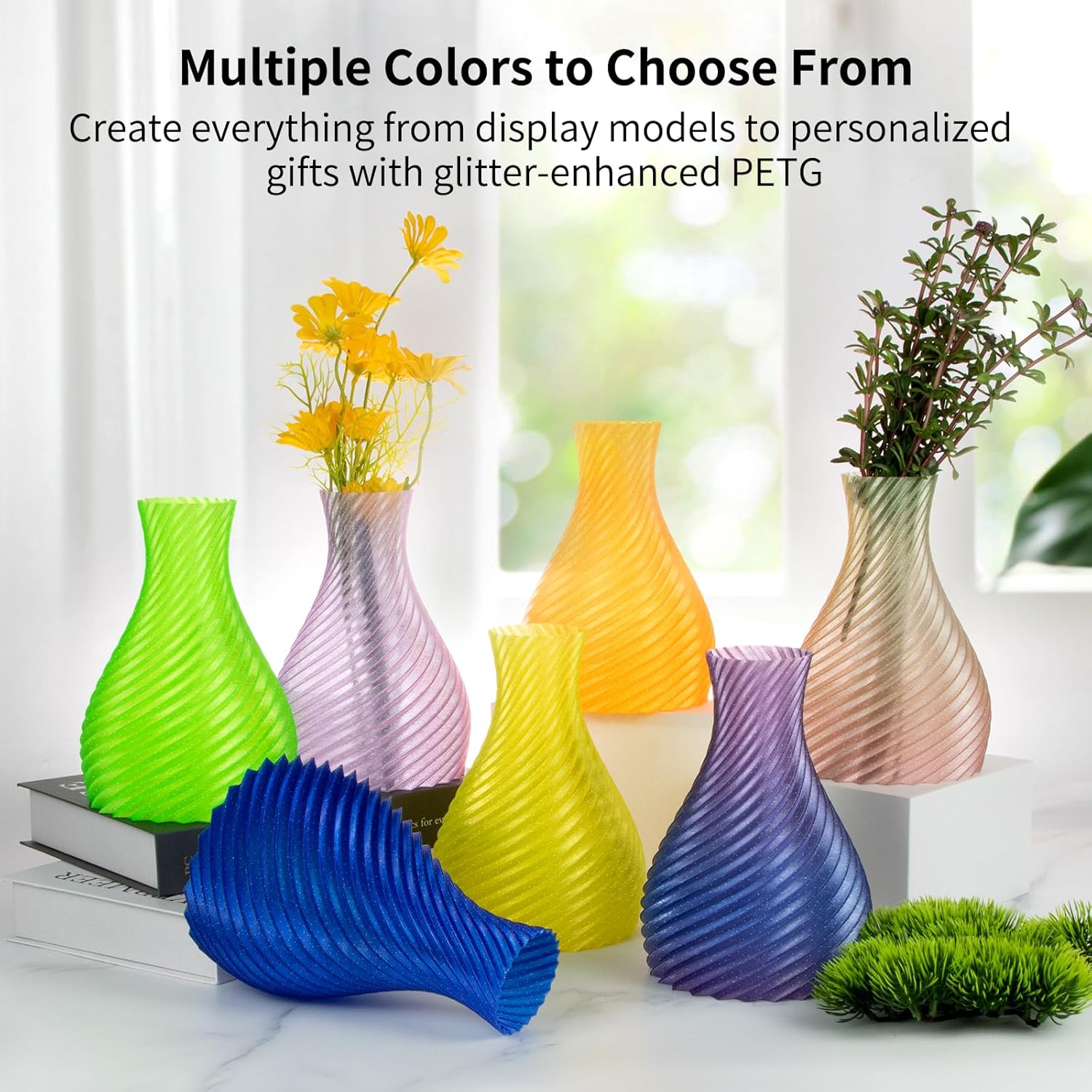Glitter PETG Filament 1.75mm,  - đánh giá và giá 3D Printing Glass
