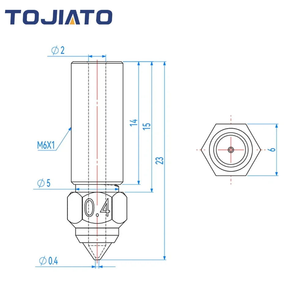 High-speed Volcano Nozzle Bras - đánh giá và giá Nozzle 0.4Mm Hardened